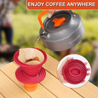 Camping Cooking Cookware Mess Kit - Non-Stick Lightweight Pot Pan Kettle Set with Collapsible Pour Over Coffee Dripper, Outdoor Kitchen Cook Essentials Gear for Camping Hiking Picnic
