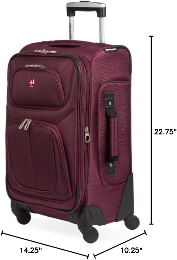 SwissGear Sion Softside Expandable Luggage, Merlot, Carry-On 21-Inch