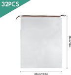 32 Pcs Shoe Bags for Travel, PLULON 15.7" x 11.8" Clear Drawstring Storage Bags Shoes Organizer for Packing Waterproof Dustproof Women Men Portable Travel Essentials
