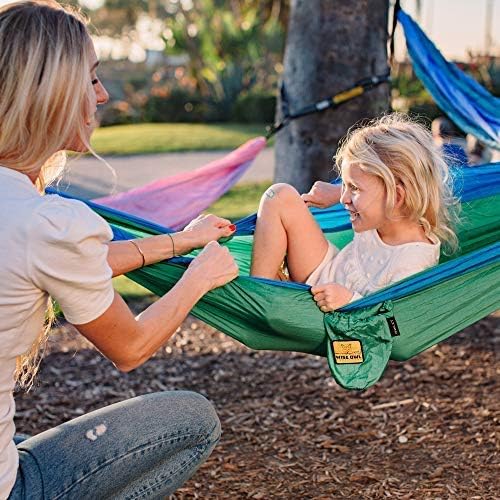 Wise Owl Outfitters Camping Hammocks Duo - Set of 2, Adults and Kids Hammock for Outdoor, Indoor, Single & Double Use w/Tree Straps - Camping Gear Essentials