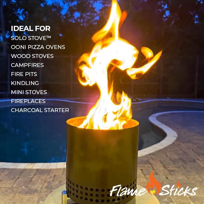 Flame Sticks Natural Wood Kindling 7–8 lbs of 5-6" Long Kiln-Dried Fire Starter Sticks, 100% Chemical-Free – Easy Lighting for Campfires, Fire Pits, Grills, Pizza Ovens & Wood Stoves