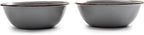 Barebones Enamel Bowl Set - Dish Set of 2 Bowls - Enamelware Set for Camping and Everyday Use (Slate Gray)