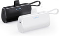 Feob [2 Pack] Mini Portable Charger 5200mAh,Ultra-Compact PD Fast Charging Power Bank,LCD Display Cute Battery Pack Backup Charger Compatible with with iPhone 14/14 Pro Max/13/13 Pro/12/XR/8/7/6