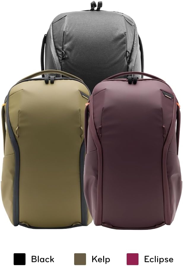 Peak Design Everyday Backpack Zip 15L, Kelp, 270-Degree Zip, Dual Side Pockets, FlexFold Dividers, Fits 15" Laptop, For Camera Carry, Daily Commutes or Travel, Versatile Backpack for Men and Women