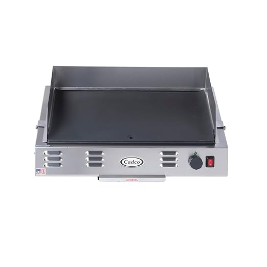 Cadco CG-10 24-1/2" Electric Medium-Duty Portable Space Saver Countertop Griddle for Restaurant Hotel Food Truck Concession Kiosk, Non-Stick, 120v