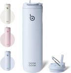 BOTTLE BOTTLE Insulated Water Bottle 24oz with Straw Lid and Handle for Sports Travel Gym Stainless Steel Water Bottles Double-Wall Vacuum Metal Leak Proof BPA-Free