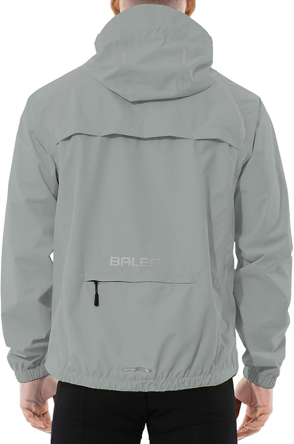 baleaf Men's Rain Jacket Waterproof Windbreaker Raincoat Running Cycling Hiking Gear Hood Lightweight Reflective Packable