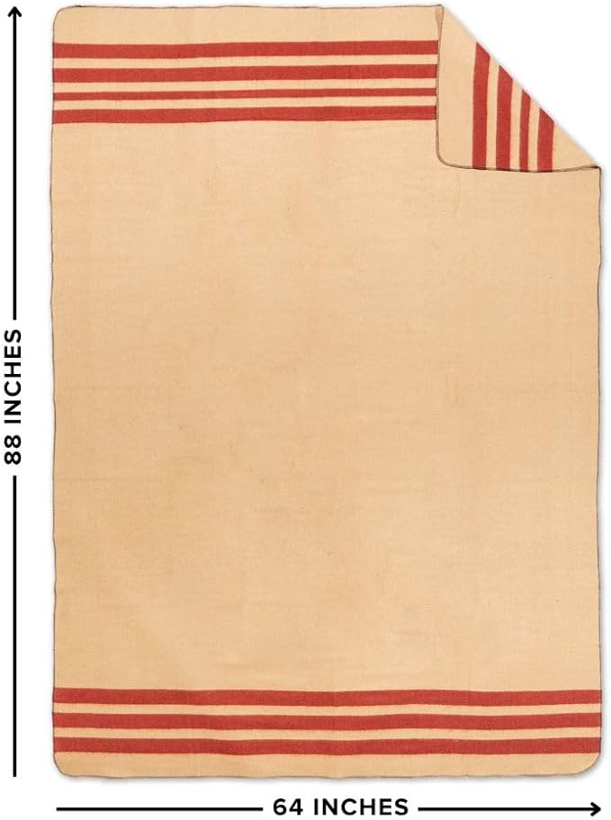 Arcturus Rainier Wool Blanket - 4.5lbs Warm, Heavy, Washable, Large | Great for Camping, Outdoors, Survival & Emergency Kits (Dry Falls)