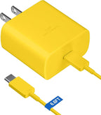 45W Super Fast Charger USB Type C Charger Cord 6.6FT with Android Phone Charger Fast Charging Block for Samsung Galaxy S26/S26 Ultra/S26+/S25/S25 Ultra/S25+/S24/S23/S22/S20/S21/Note 20/Note 10, Yellow