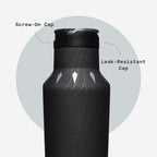 Corkcicle Sport Canteen - Keeps Beverages Cold 25 Hours - Triple Insulated Stainless Steel - Screw-On Lid - Reusable Bottle - Summer Drinkware Gift - Keeps Drinks Ice Cold - 20 oz - Black Panther