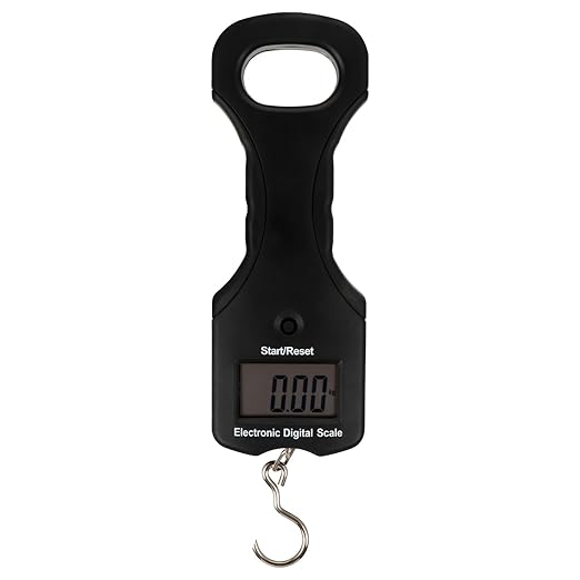 KALLORY Portable 30kg Digital Handheld Luggage Scale with Hanging Hook for Travel and Fishing, Electronic Weighing Scale with Backlit LCD Display and Tare Function