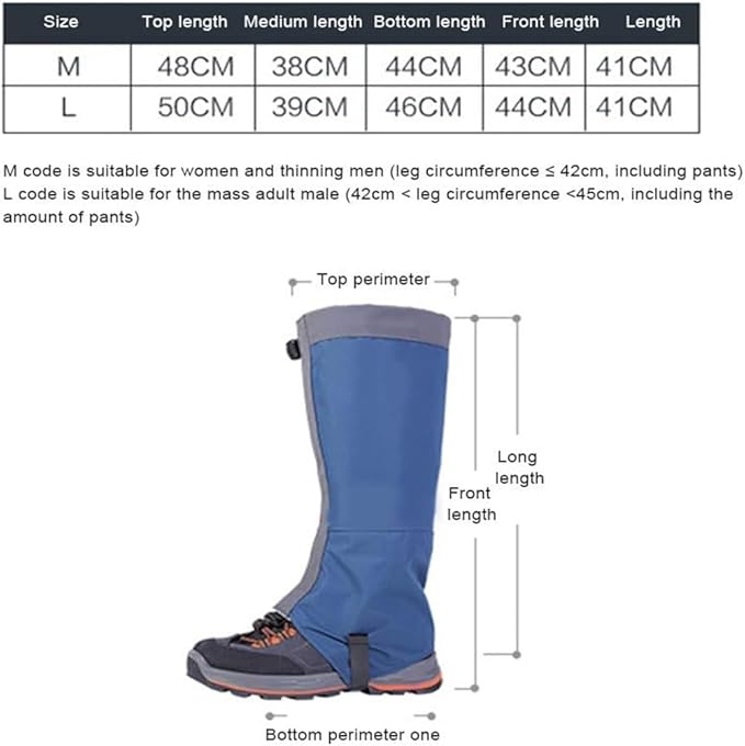 Leg Gaiters Waterproof Boot Gaiters for Hiking Walking Climbing Hunting Skiing