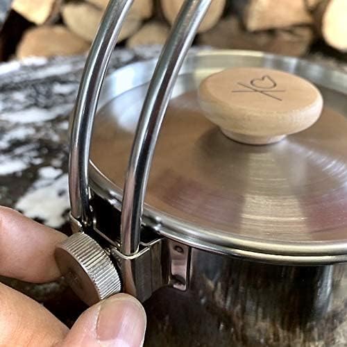 Überleben | Kessel Camp Kettle – 37 fl oz (1.1L) Camping Pot with Locking Lid, Hanger & Canvas Bag – Bushcraft Coffee & Tea Kettle, Outdoor Cooking Camping Essentials