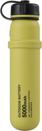 ELECOM NESTOUT Rugged Power Bank, 5000mAh Outdoor Battery Pack, 15W USB C Fast Charging, Waterproof IP67, Durable Shockproof, Tactical Charger for Phone Military EDC Hiking Survival Camping (Mustard)