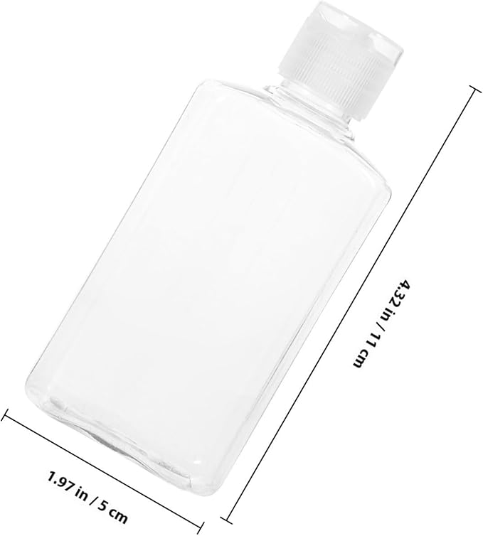 Amosfun 5pcs 100ml Flip Cap Travel Toiletries Bottles Refillable Plastic Lotion Squeeze Containers for Tsa-approved Cabin Use