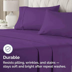 Pillowcases - Ultra Soft Hotel Quality Pillowcase Covers - Comfy, Cozy & Wrinkle Free - Shrinkage and Fade Resistant - Machine Washable Pillow Protectors - (Queen, Purple, 4 Piece Set)