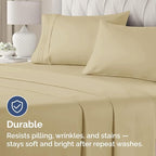 King Standard Pillow Cases Set of 2 - Soft Hotel Quality Pillowcase Covers - Comfy Bedding for Women, Men, Kids & Teens - Machine Washable Pillow Protectors - 2 Piece Set - King Standard Size Beige