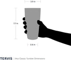 Tervis Clear & Colorful Tabletop Made in USA Double Walled Insulated Tumbler Travel Cup Keeps Drinks Cold & Hot, 24oz, Clear