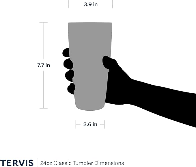 Tervis Clear & Colorful Tabletop Made in USA Double Walled Insulated Tumbler Travel Cup Keeps Drinks Cold & Hot, 24oz, Clear