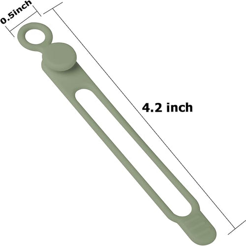 16Pcs Silicone Cable Straps Wire Organizer for Bundling Earphone, Phone Charger, Computer Cords, Reusable Cable Ties Cord Organizer in Home,Office,Kitchen,School(Green)