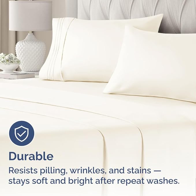 King Standard Pillow Cases Set of 2 - Soft Hotel Quality Pillowcase Covers - Comfy Bedding for Women, Men, Kids and Teens - Machine Washable Pillow Protectors - 2 Piece Set - King Standard Off White