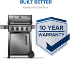 Napoleon Freestyle 425 Natural Gas Outdoor Grill, Graphite Grey – High-Performance 4-Burner BBQ with Stainless Steel Grates