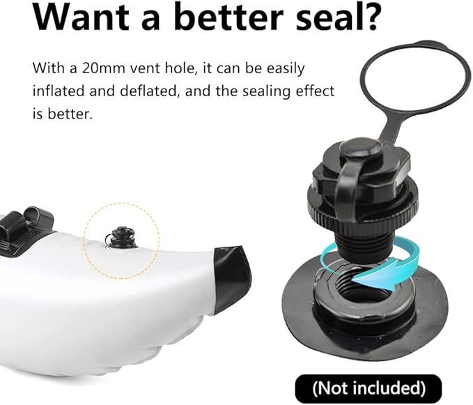 Watris Veiyi 2PCS Boston Valve, Towable Tube Plug, Inflatable Boat Air Valve, Air Mattress Plug Replacement for Rubber Dinghy Raft Kayak Pool Boat(Size As Shown)