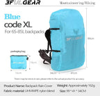 3F 20-85L backpack rain cover, waterproof, dustproof, wear-resistant, tear resistant outdoor hiking backpack cover (blue-XL)