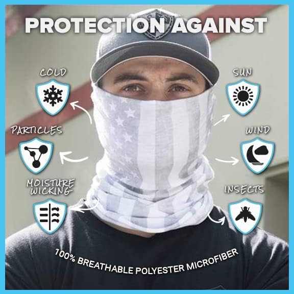 S A Company 5-Pack UV Face Shield | UV 30+ Multipurpose Neck Gaiter Balaclava for Adults
