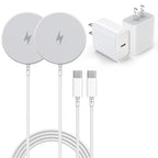 Magnetic Wireless Charger for iPhone 16, 2 Pack 15W 6FT Fast Apple Mag-Safe Charger, with USB C Apple Fast Charging Block Adapter for iPhone 16/16 Pro/Pro Max/15/14/13/12 Series, AirPods 3/2/Pro/Pro 2