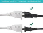 4 Way Outlet Splitter - White 1-Pack 90-Degree Angled Flat Plug 1 to 4 Extension Cable Power Strip, 16/3 Gauge 1.5FT, 3 Prong Y Style Multi Outlet Splitter, Perfect for Wall Wart Adapters