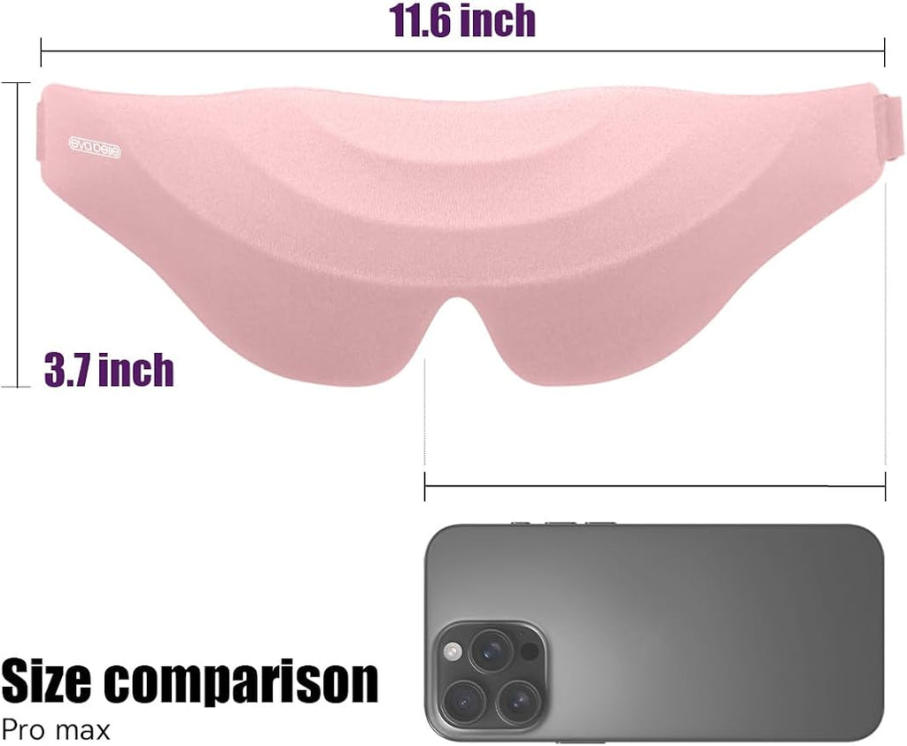 Sleep Eye Mask for Men Women, EVA BELLE Light Blocking Sleeping Mask for Side Sleeper, 3D Contoured Cup Night Blindfold, Lash Extensions 3D Sleeping Mask with Adjustable Strap for Travel, Night & Nap