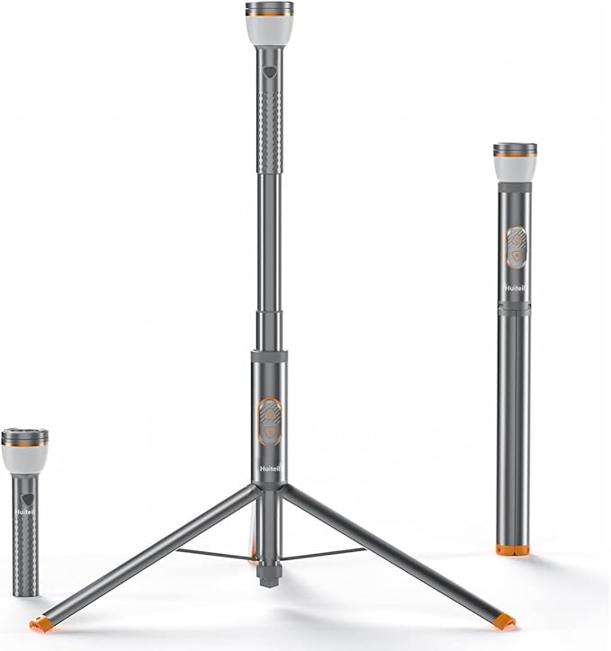 Telescopic Collapsible Camping Light - 800 Lumens, IP65 Waterproof, Remote Control, Magnetic Base, USB Rechargeable - Adjustable Height 47-192cm for Outdoor Hiking, Camping & Emergency Use