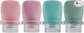 1oz Silicone Travel Bottles for Toiletries (4-Pack), TSA Approved Leakproof Toiletry Bottles with Locking Lid, Refillable Travel Size Containers for Shampoo, Body Wash, Camping & Trips (Green Pink)
