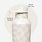 Corkcicle Classic Sport Canteen Insulated Water Bottle - Keeps Beverages Cold 25 Hours - Triple Insulated - Summer Drinkware Gift - Keeps Drinks Ice Cold - Leak-Proof Cap - 20 oz - Wavy Checkerboard