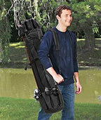 Allnice Durable Canvas Fishing Rod & Reel Organizer Bag Travel Carry Case Bag- Holds 5 Poles & Tackle