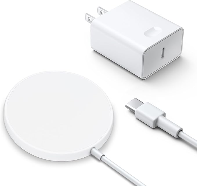 Wireless Charger 2-Pack 10W for iPhone Wireless Charger Pad, Fast Wireless Phone Adapter for iPhone 15/15Pro/15Plus/14/14Plus/14Pro/14ProMax/13 Series/12/11/Samsung S22 (White)