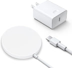 Wireless Charger 2-Pack 10W for iPhone Wireless Charger Pad, Fast Wireless Phone Adapter for iPhone 15/15Pro/15Plus/14/14Plus/14Pro/14ProMax/13 Series/12/11/Samsung S22 (White)