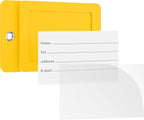 Gostwo 2 Pack Luggage Tags for Suitcases, 26 Initial Letter Travel Luggage Baggage Identification Labels ID Tag Fully Bendable Tags with Stainless Steel Loop (Yellow) (Letter T)