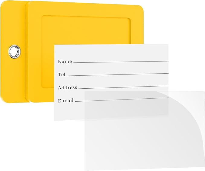 Gostwo 2 Pack Luggage Tags for Suitcases, 26 Initial Letter Travel Luggage Baggage Identification Labels ID Tag Fully Bendable Tags with Stainless Steel Loop (Yellow) (Letter Y)