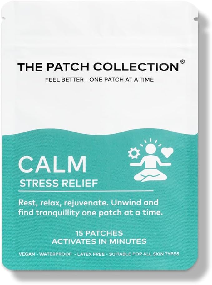 The Patch Collection® - Calm Patch | Unwind & Decompress | Ashwagandha, Valerian Root, Passion Flower, Vitamin B | 8 Hour Calmness | Vegan & Latex Free (Pack of 15)