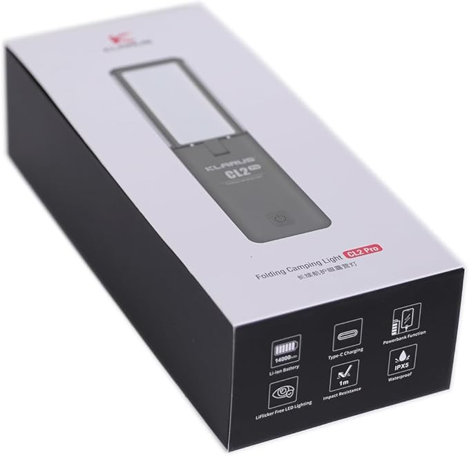 KLARUS CL2 Rechargeable Camping Lantern, 750LM 7 Light Modes Waterproof Foldable Tent Light with Power Supply for Emergency, Camping, Beach, Travel, Power Outages