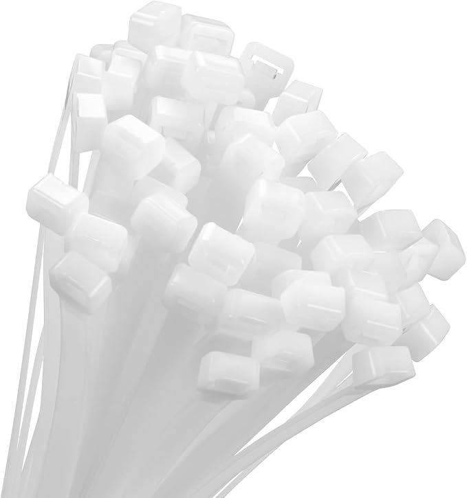 Armpow 26 inch White Zip Ties Heavy Duty 60 PCS, 200 LBS Ultra Exclusive Strong Plastic Wire Ties, Large Cable Ties Extra Long Tie Wraps, Indoor and Outdoor UV Resistant