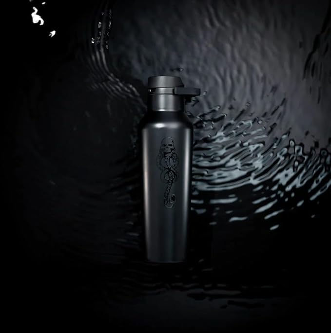 Corkcicle Harry Potter Sport Canteen - Insulated Stainless Steel Water Bottle - Compact & Travel-Friendly - Durable - BPA Free - Non-Slip Silicone Base - Easy Grip - Wide Mouth - 20 oz - Dark Mark