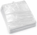 Clear LDPE Drawstring Bags (500 Pack) (13.75" x 17.5") 2 Mil Disposable Transparent Plastic with Double Cotton White Strings. Shoe Bags for Travel Large Storage Organizers Pouch (500)