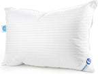 Continental Bedding | Serenity Goose Down Pillow | 700 Fill Power Hungarian White Down | 400TC Cotton Damask Shell | Made in USA | Soft, Standard (Pack of 2), 2 Count