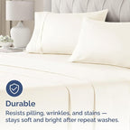 Pillowcases - Ultra Soft Hotel Quality Pillowcase Covers - Comfy, Cozy & Wrinkle Free - Shrinkage and Fade Resistant - Machine Washable Pillow Protectors - (King, Off White, 4 Piece Set)