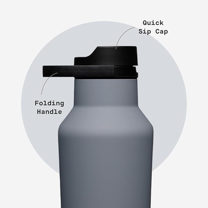 Corkcicle Sport Canteen - Keeps Drinks Cold 25 Hours - Stainless Steel Water Bottle - Triple-Insulated - Spill-Proof - Summer Drinkware Gift - Keeps Drinks Ice Cold - 20 oz - Hammerhead