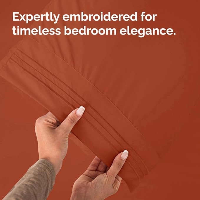 Long Pillowcases - Body Pillow Cover - Long Pillow Insert for Sleeping, Side Sleepers - Soft & Breathable Body Pillow Case with Envelope Enclosure - Comfy & Machine Washable - 20" x 54" (Terracotta)