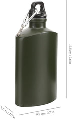 balacoo Camping Canteen, Portable Aluminum Army Water Bottle, Flat Design, 500ml, Ideal for Hiking, Camping, and Outdoor Activities (Random Color)